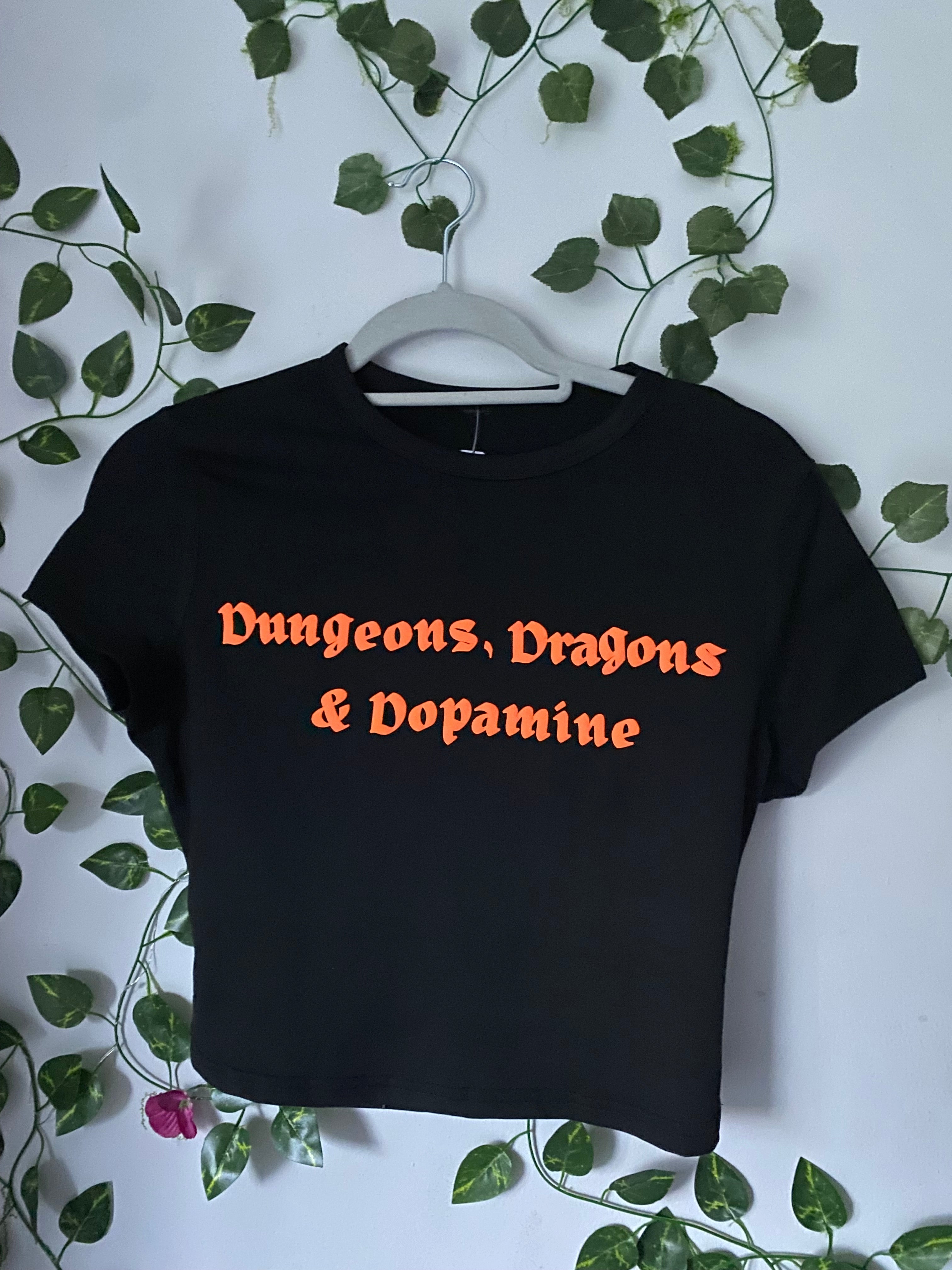 Glow-In-The-Dark 'Dungeons, Dragons & Dopamine' Crop Top