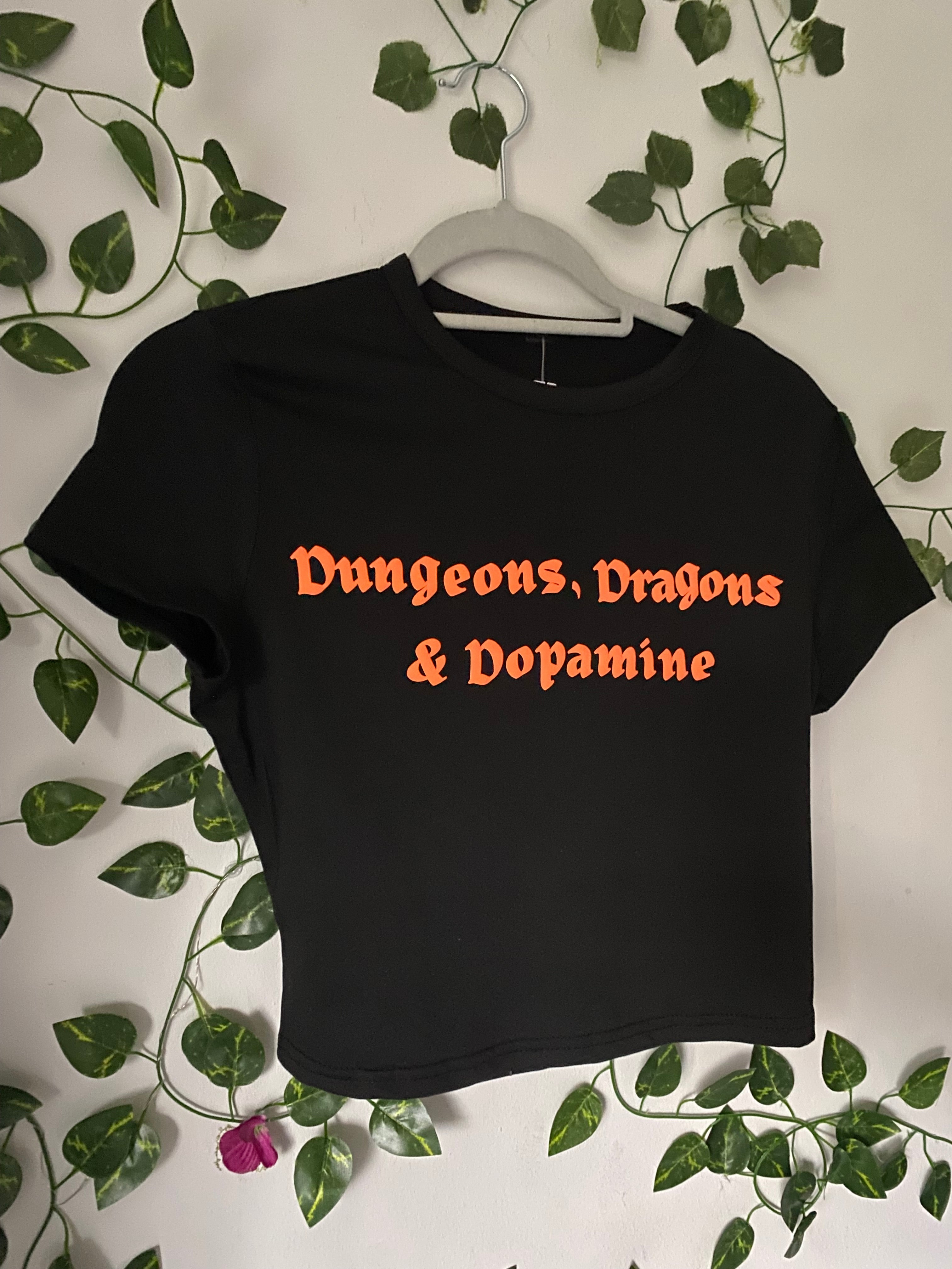 Glow-In-The-Dark 'Dungeons, Dragons & Dopamine' Crop Top